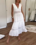 Marke Damen-Spitzenkleid mit V-Ausschnitt und ärmellosem Design — Main Image