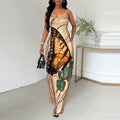 Markenname Maxikleid mit Schmetterlingsdruck, ärmellos, elegant — Main Image