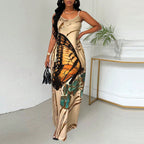 Markenname Maxikleid mit Schmetterlingsdruck, ärmellos, elegant — Image 2