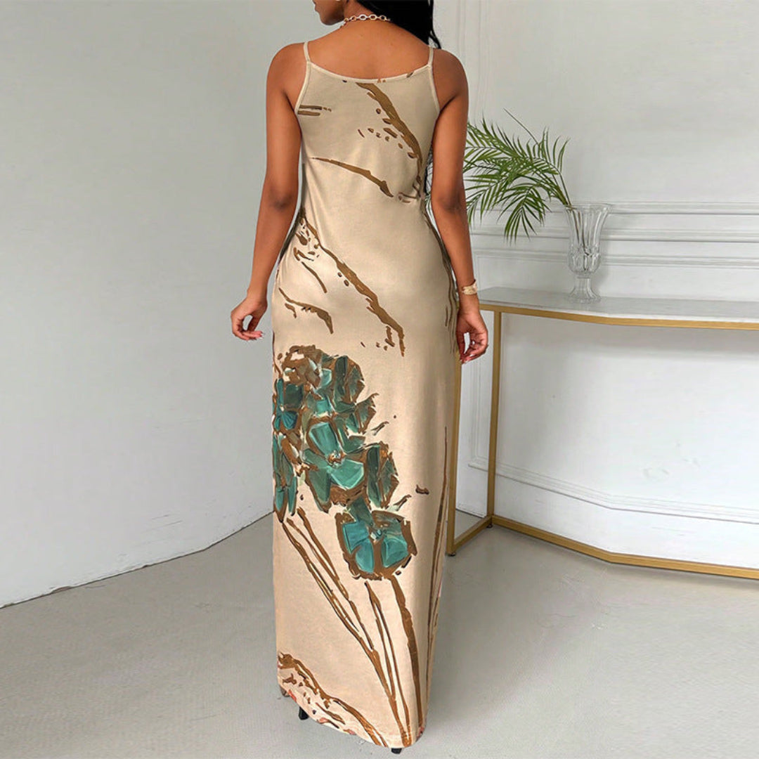 Markenname Maxikleid mit Schmetterlingsdruck, ärmellos, elegant — Image 4