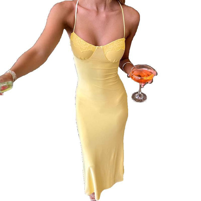 Marke Maxikleid Damen Spaghettiträger Figurbetont — Image 5