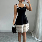 Marke Damenkleid Rüschen ärmellos knielang elegant — Main Image