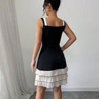 Marke Damenkleid Rüschen ärmellos knielang elegant — Image 3