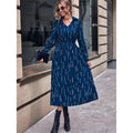 Marke Damen-Midikleid mit modernem Muster und langen Ärmeln — Main Image