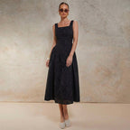 Marke Damen-Midikleid mit floralen Details und quadratischem Ausschnitt — Image 3