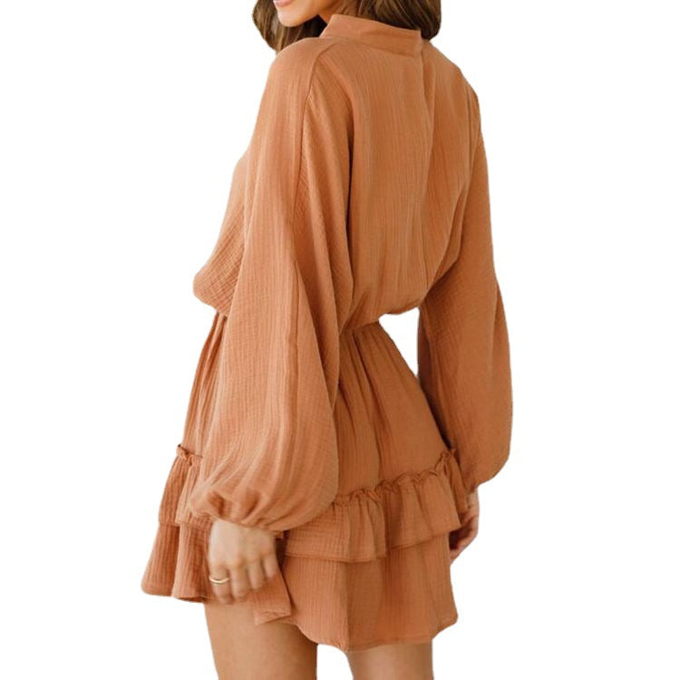 Boho Marke Damen Rüschenkleid mit Knopfleiste und langen Ärmeln — Image 5
