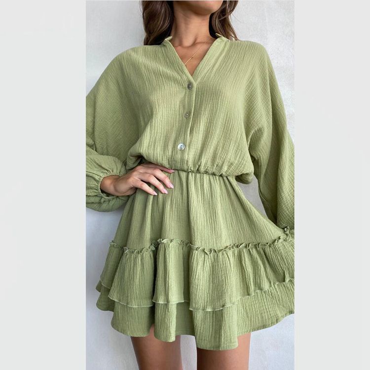 Boho Marke Damen Rüschenkleid mit Knopfleiste und langen Ärmeln — Image 7