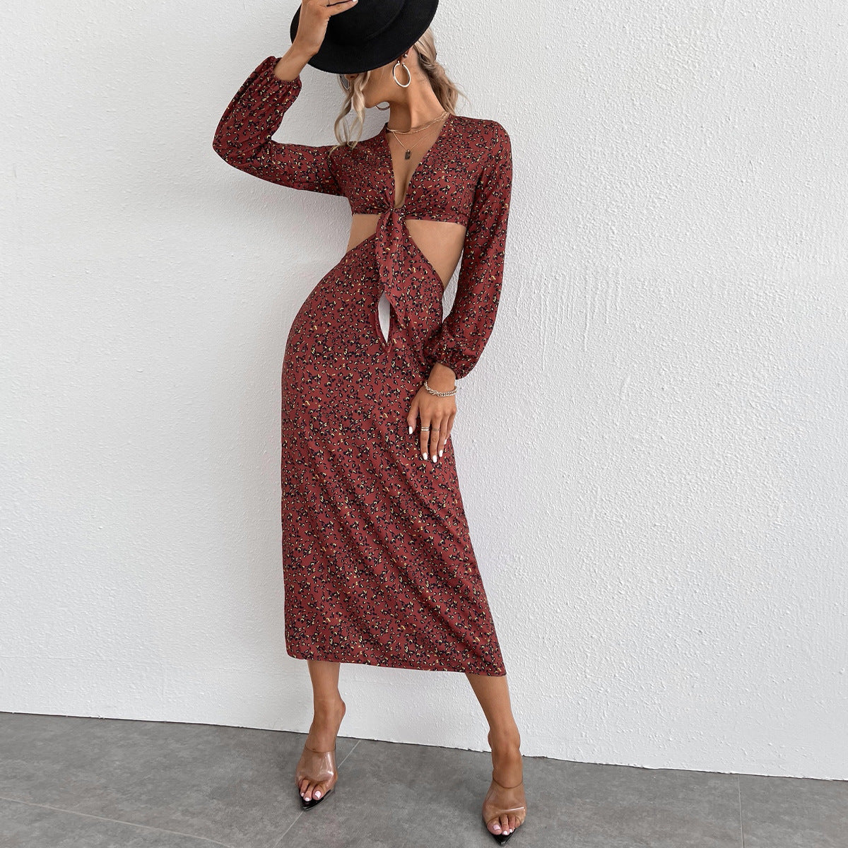 Marke Damen-Midikleid mit Cut-Outs und Knoten-Detail, elegant und stilvoll — Image 2