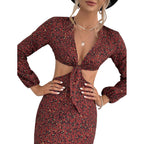 Marke Damen-Midikleid mit Cut-Outs und Knoten-Detail, elegant und stilvoll — Image 3