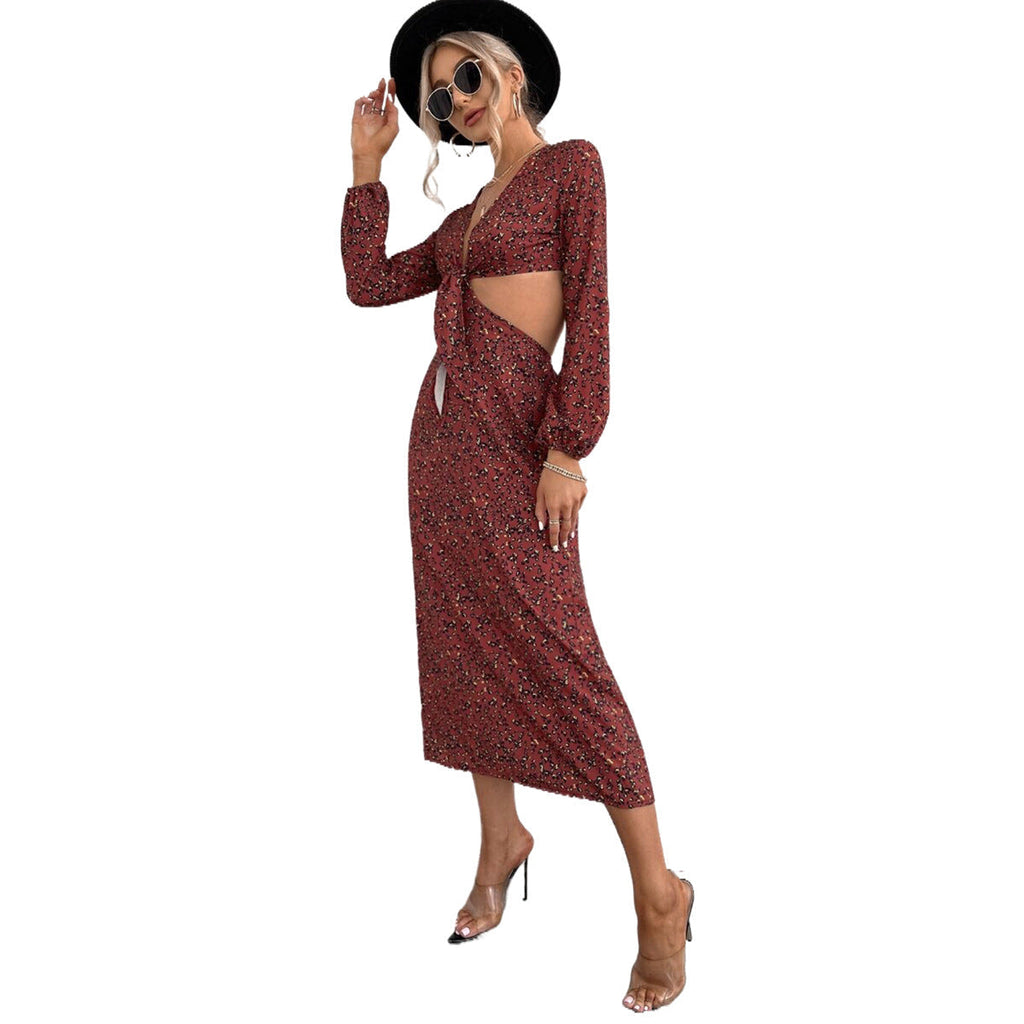 Marke Damen-Midikleid mit Cut-Outs und Knoten-Detail, elegant und stilvoll — Image 5