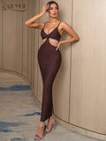 ADYCE Maxikleid mit Cut-Outs und Spaghettiträgern, elegantes Design — Main Image