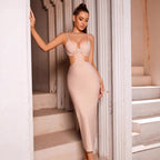 ADYCE Maxikleid mit Cut-Outs und Spaghettiträgern, elegantes Design — Image 4