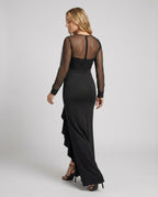Markenname Abendkleid mit Pailletten und Rüschendetail — Image 4