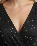Markenname Abendkleid mit Pailletten und Rüschendetail — Image 5