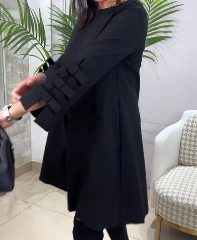 Marke Damenkleid mit Schleifendetails und dreiviertellangen Ärmeln — Image 3