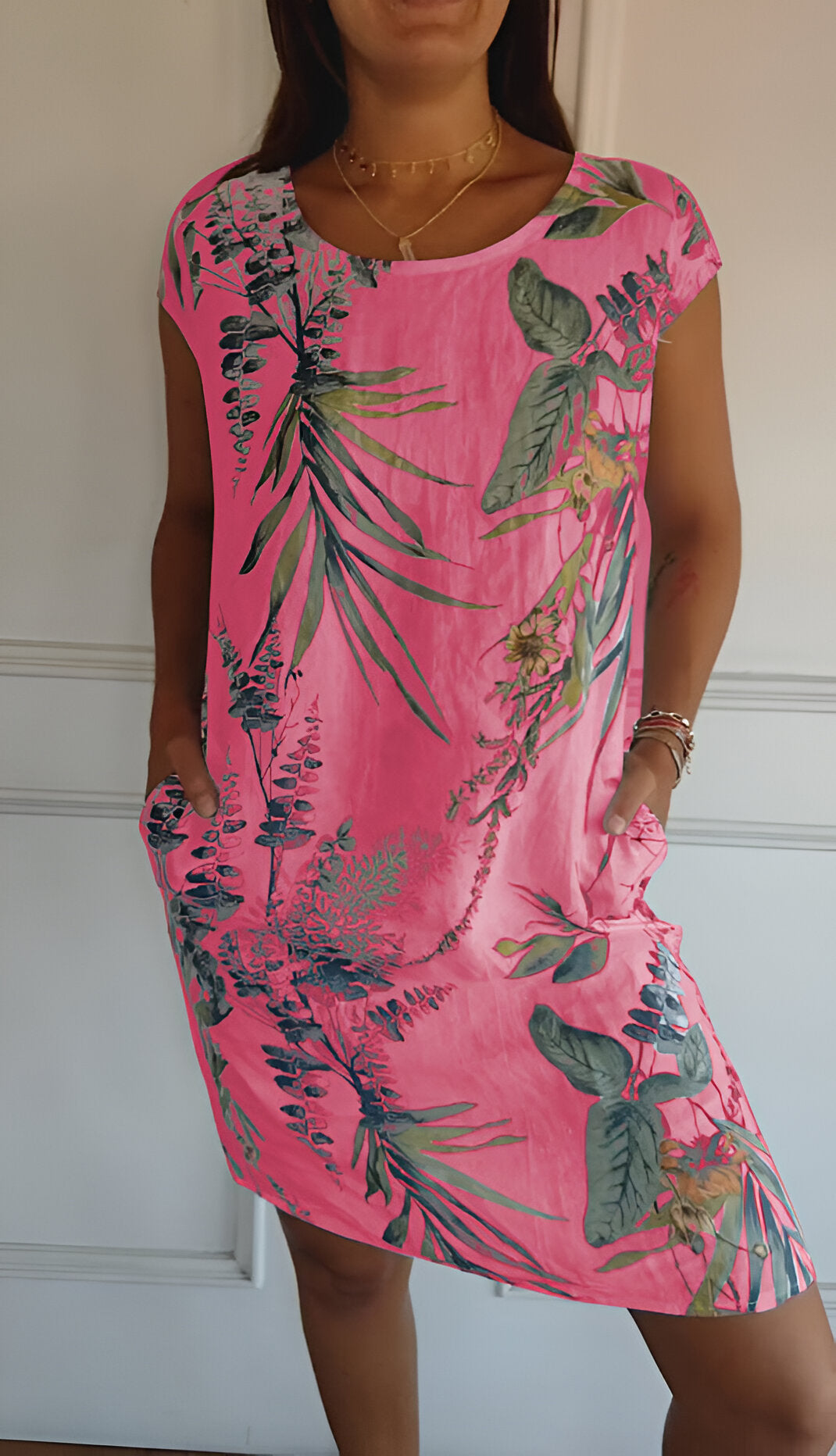 Marke Damen Sommerkleid mit botanischem Print, lässig und bequem — Image 5