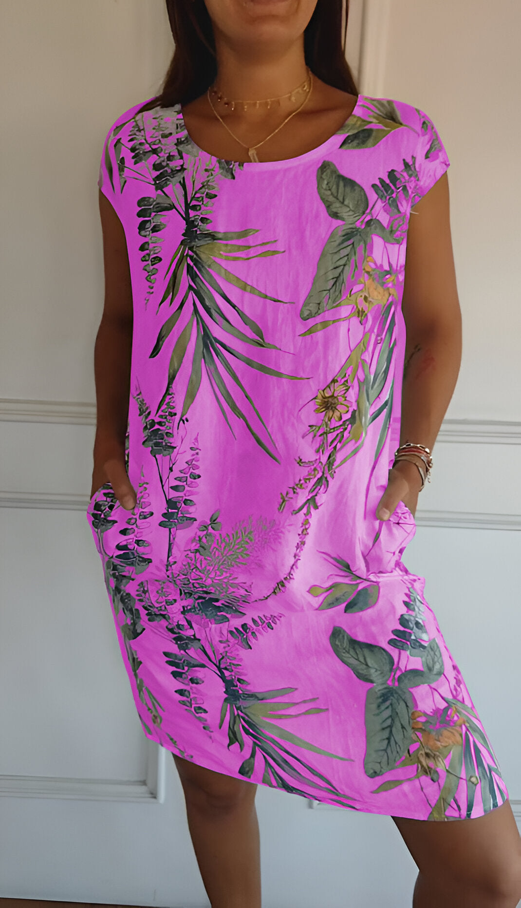 Marke Damen Sommerkleid mit botanischem Print, lässig und bequem — Image 6