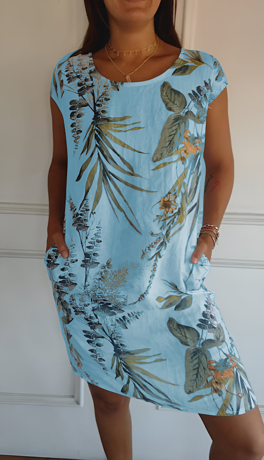 Marke Damen Sommerkleid mit botanischem Print, lässig und bequem — Image 8