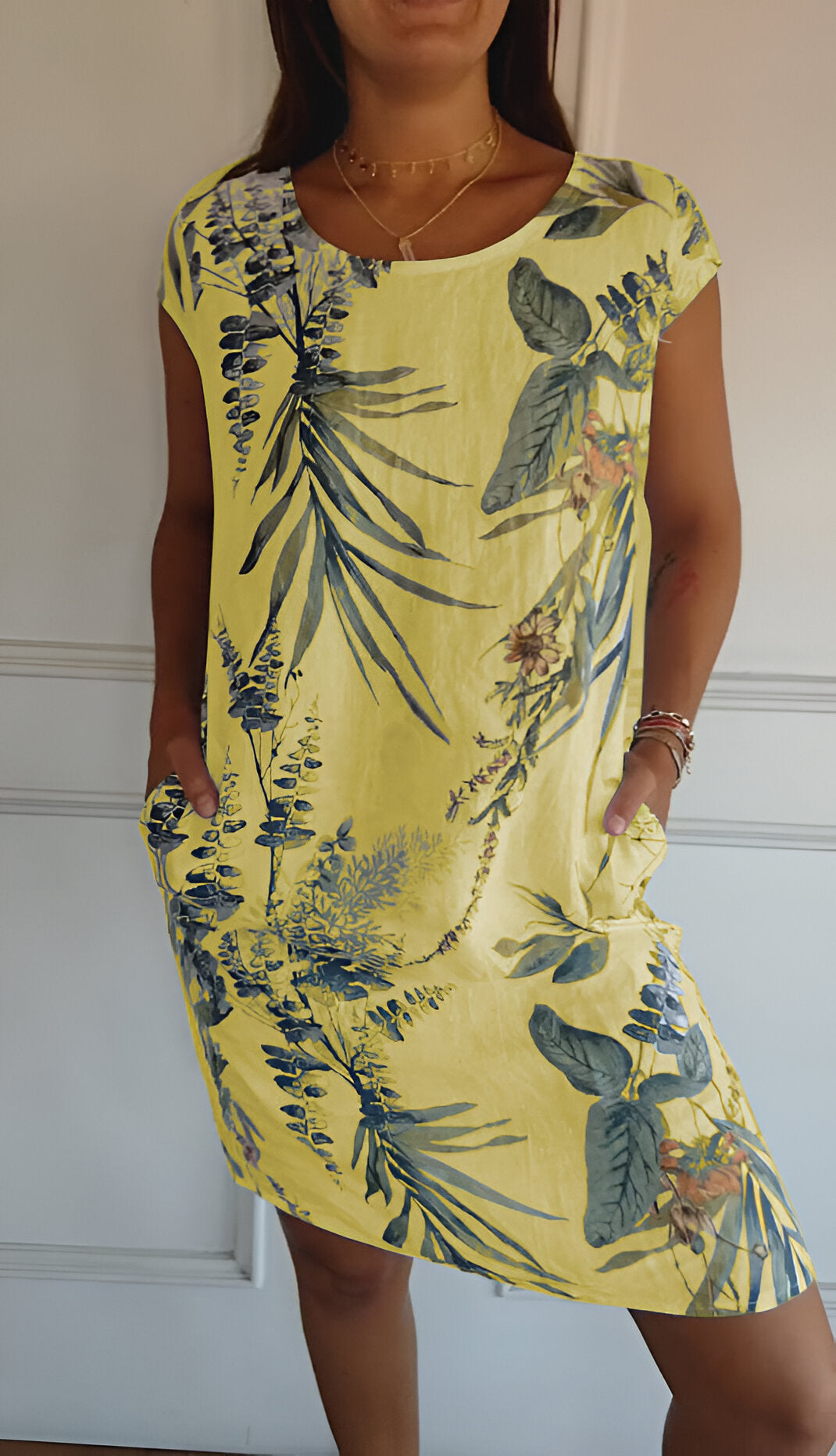 Marke Damen Sommerkleid mit botanischem Print, lässig und bequem — Image 9