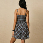 Marke Damenkleid Karomuster Spaghettiträger — Image 3