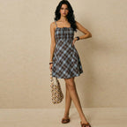 Marke Damenkleid Karomuster Spaghettiträger — Image 5