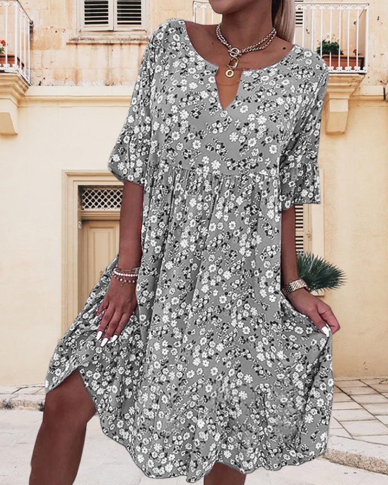 Marke Blumenkleid mit Rüschenärmeln und floralem Muster — Image 2