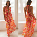 Marke Boho Maxikleid mit Blumenmuster und Ringdetail, rückenfrei — Image 3