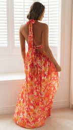 Marke Boho Maxikleid mit Blumenmuster und Ringdetail, rückenfrei — Image 4