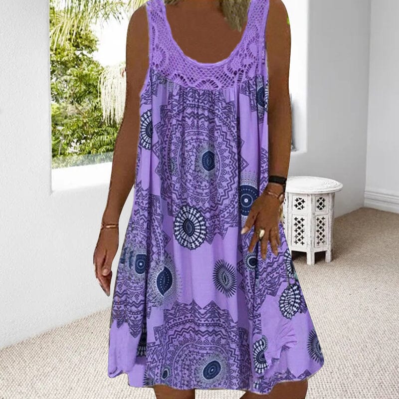 Marke Damen Trägerkleid mit Mandala-Print und Spitzenbesatz — Image 10