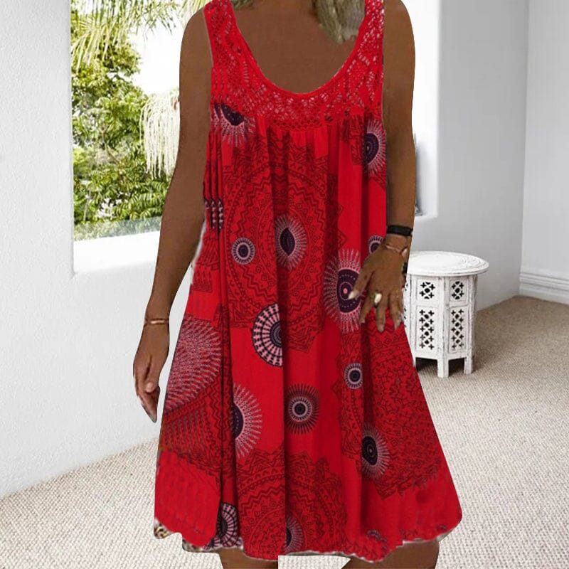 Marke Damen Trägerkleid mit Mandala-Print und Spitzenbesatz — Image 16