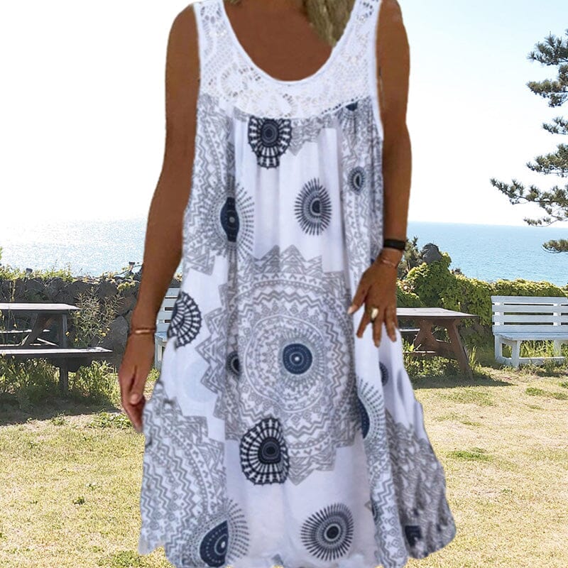 Marke Damen Trägerkleid mit Mandala-Print und Spitzenbesatz — Image 3