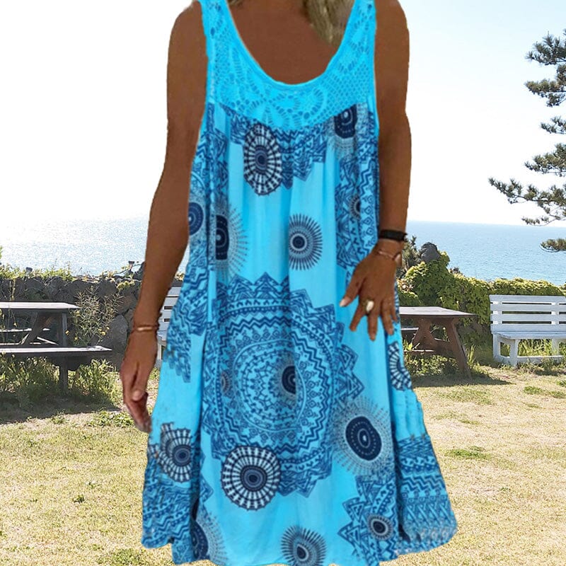 Marke Damen Trägerkleid mit Mandala-Print und Spitzenbesatz — Image 4