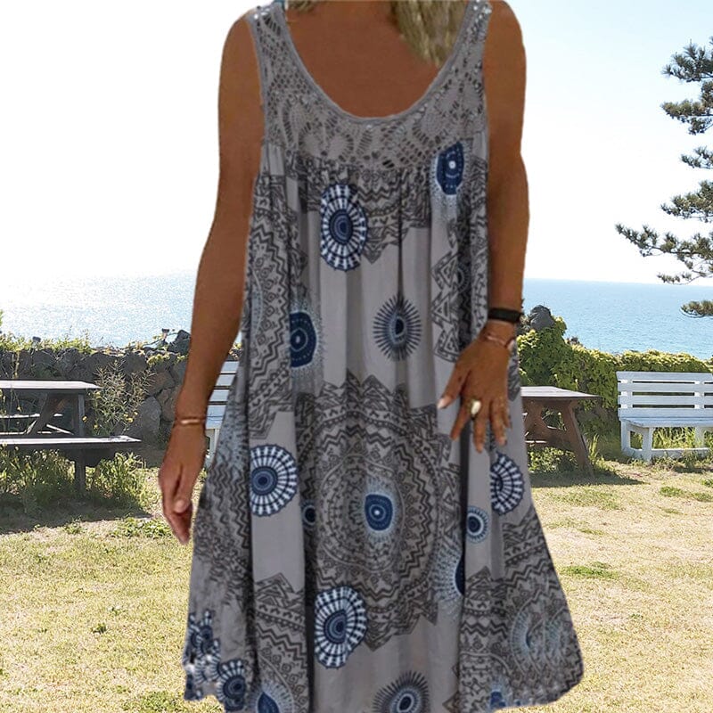 Marke Damen Trägerkleid mit Mandala-Print und Spitzenbesatz — Image 6