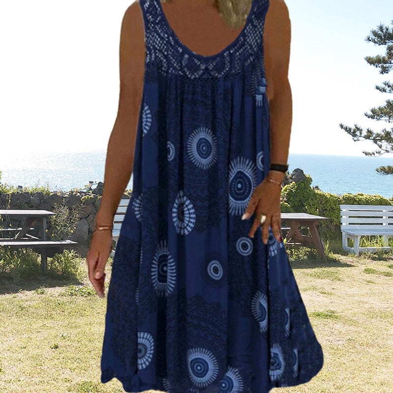 Marke Damen Trägerkleid mit Mandala-Print und Spitzenbesatz — Image 7