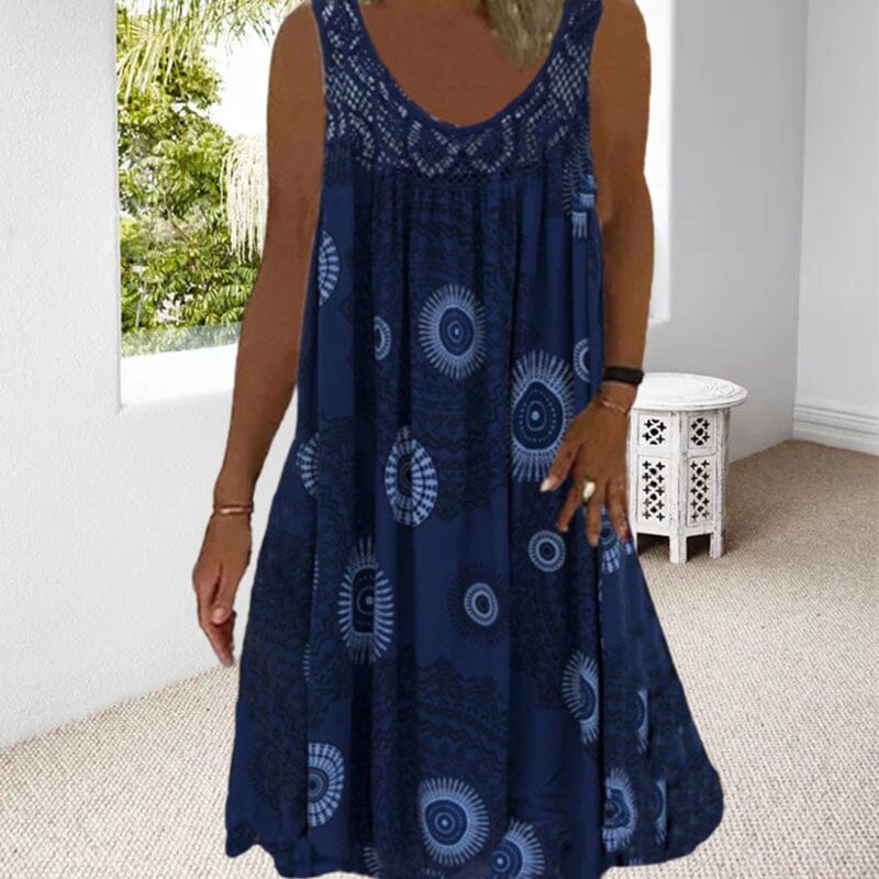 Marke Damen Trägerkleid mit Mandala-Print und Spitzenbesatz — Image 9