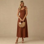 Marke Damenkleid A-Linie mit Schleifendetails und elegantem Design — Main Image