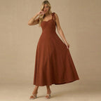 Marke Damenkleid A-Linie mit Schleifendetails und elegantem Design — Image 2
