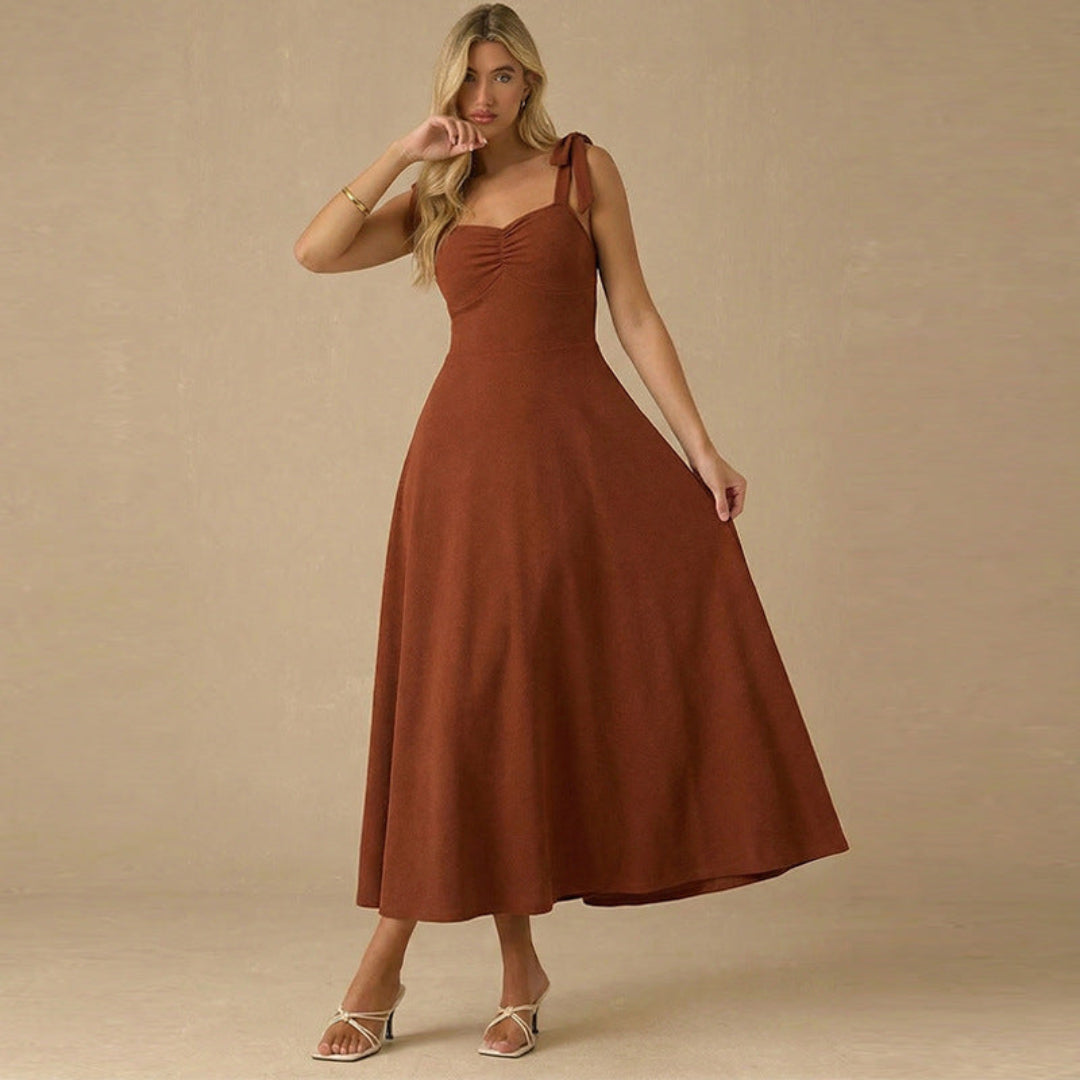 Marke Damenkleid A-Linie mit Schleifendetails und elegantem Design — Image 2