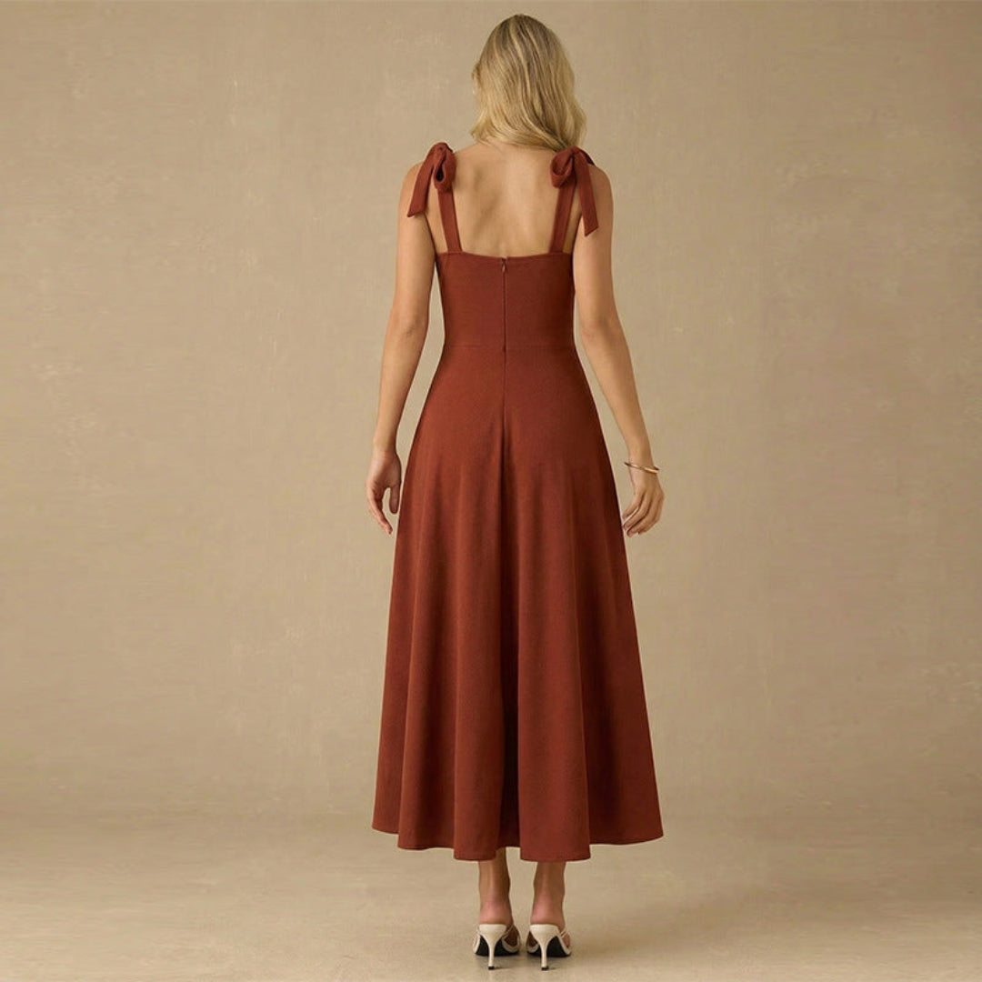 Marke Damenkleid A-Linie mit Schleifendetails und elegantem Design — Image 3