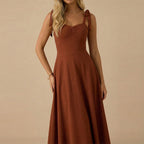 Marke Damenkleid A-Linie mit Schleifendetails und elegantem Design — Image 4