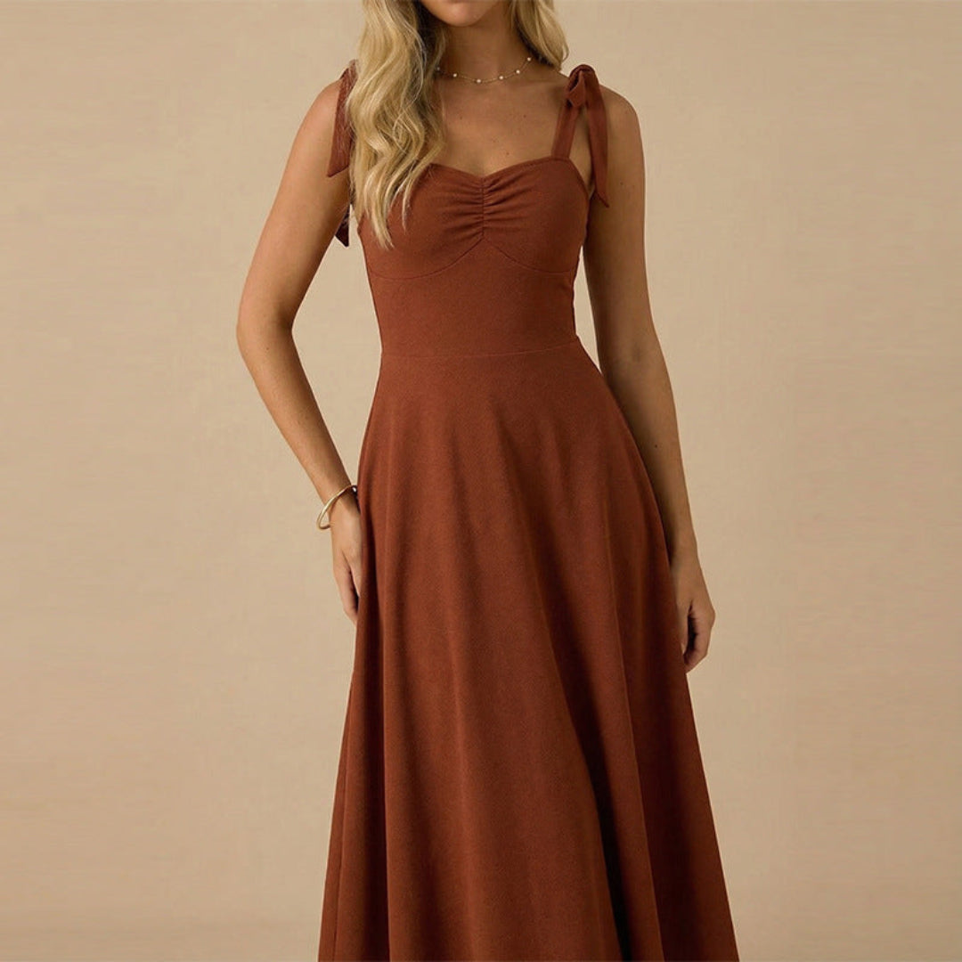 Marke Damenkleid A-Linie mit Schleifendetails und elegantem Design — Image 4