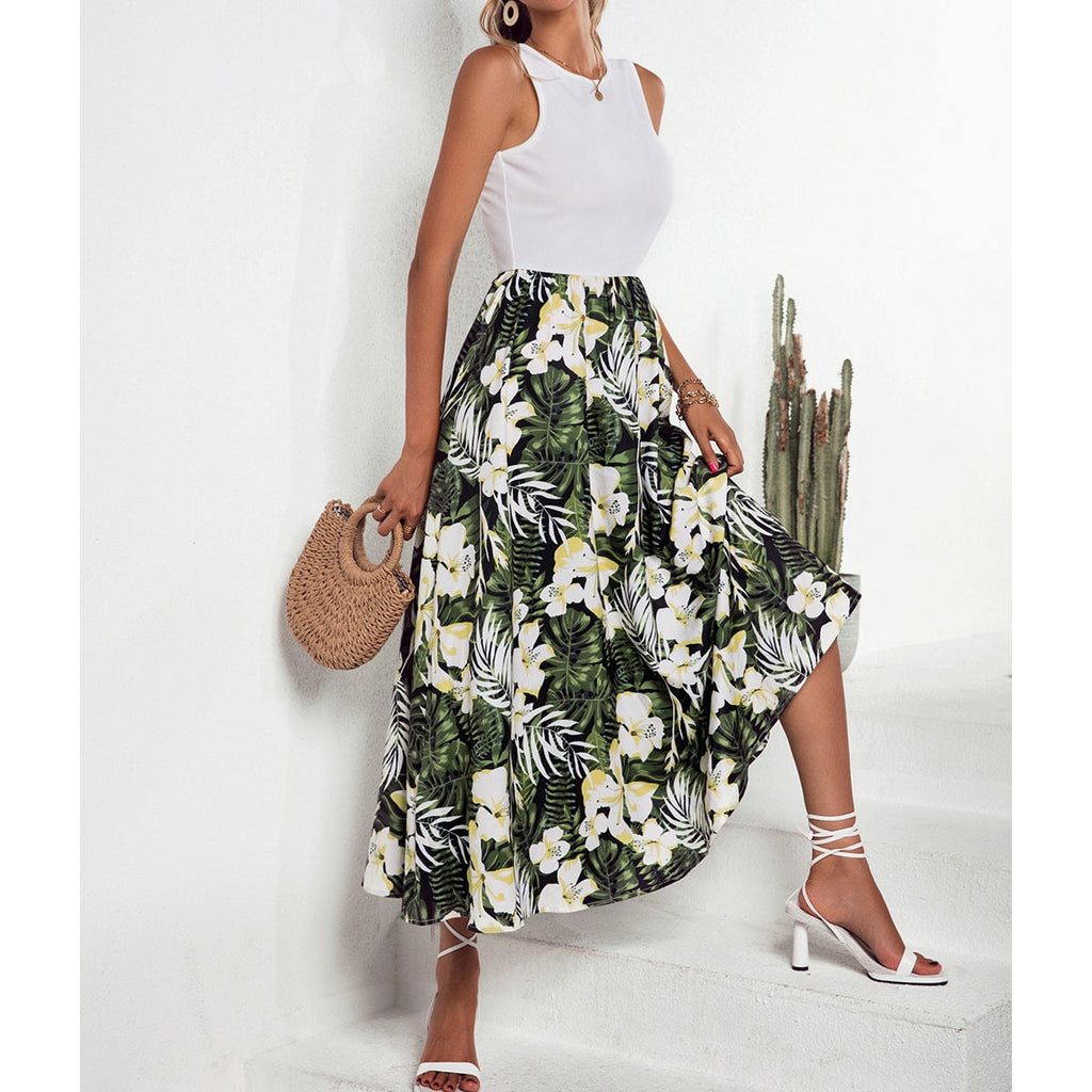 Marke Maxikleid Florales Design, Ärmellos, Damen — Main Image