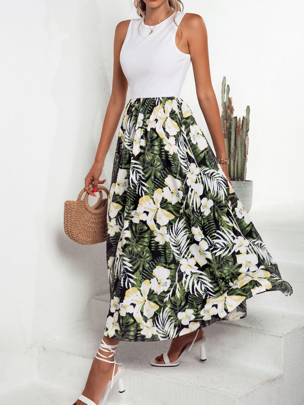Marke Maxikleid Florales Design, Ärmellos, Damen — Image 3