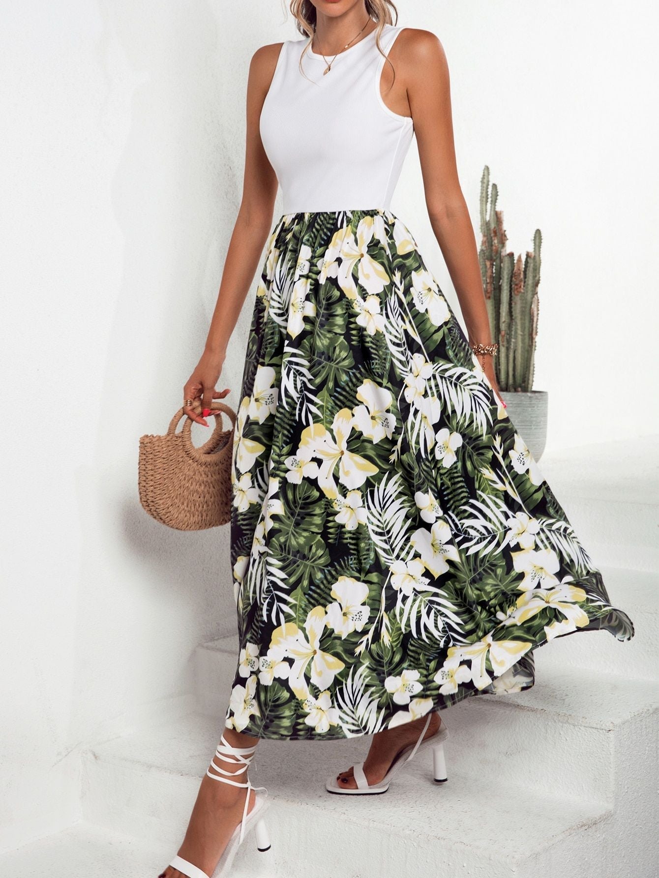 Marke Maxikleid Florales Design, Ärmellos, Damen — Image 3