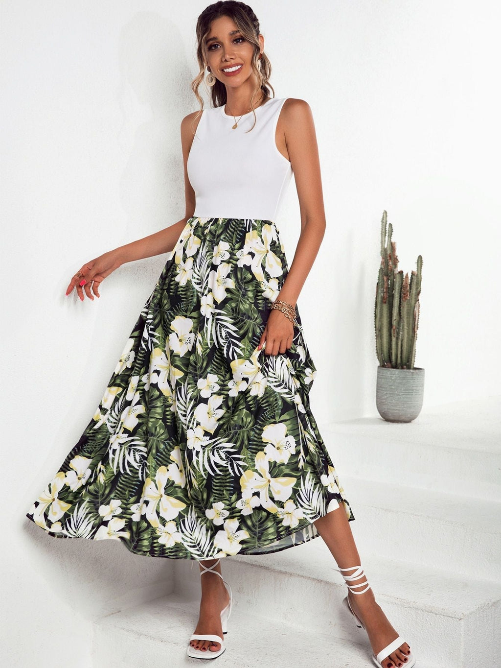 Marke Maxikleid Florales Design, Ärmellos, Damen — Image 5