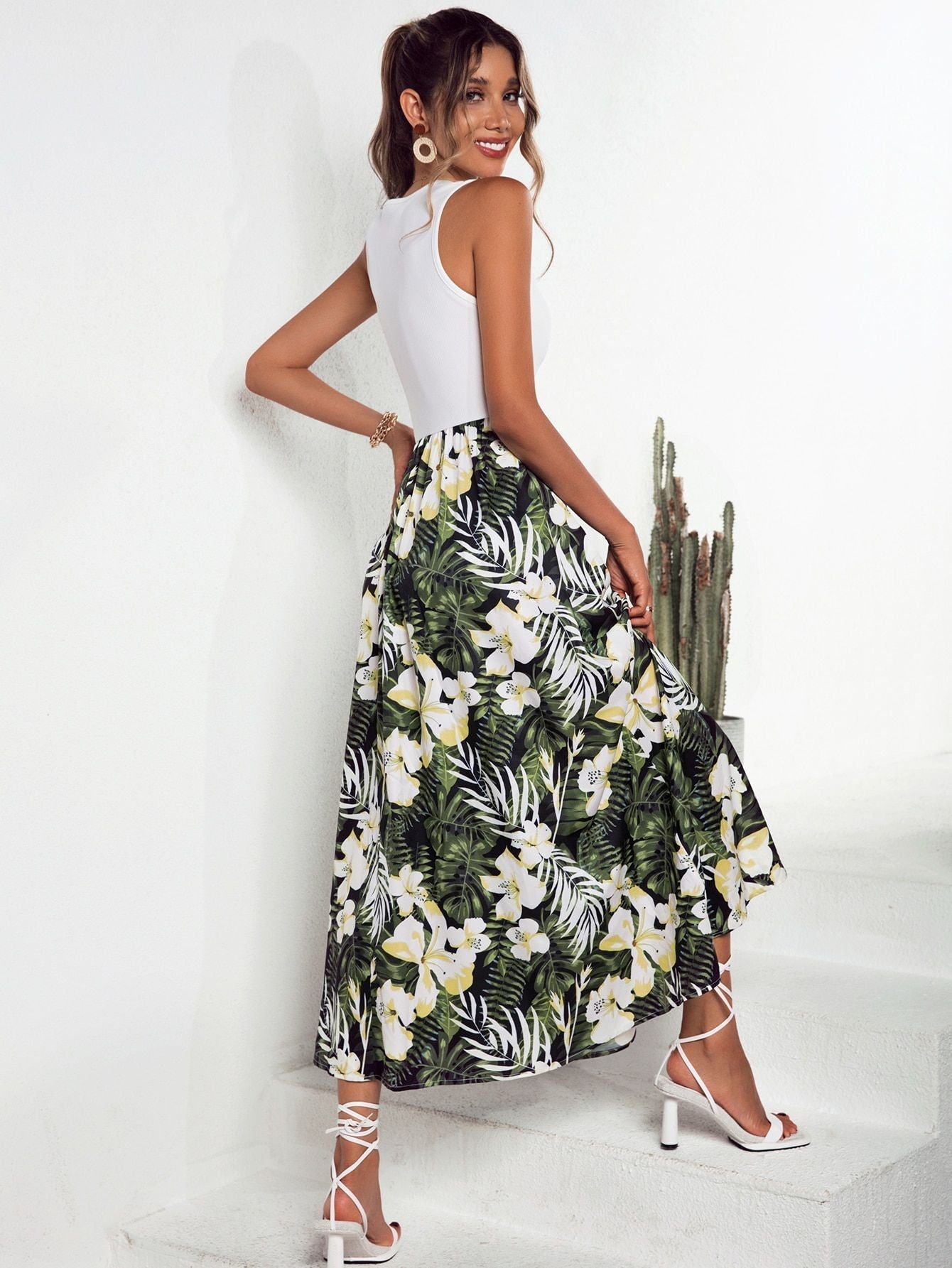 Marke Maxikleid Florales Design, Ärmellos, Damen — Image 6