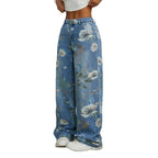 Marke Damen-Jeans mit floralem Muster und weitem Schnitt — Image 6