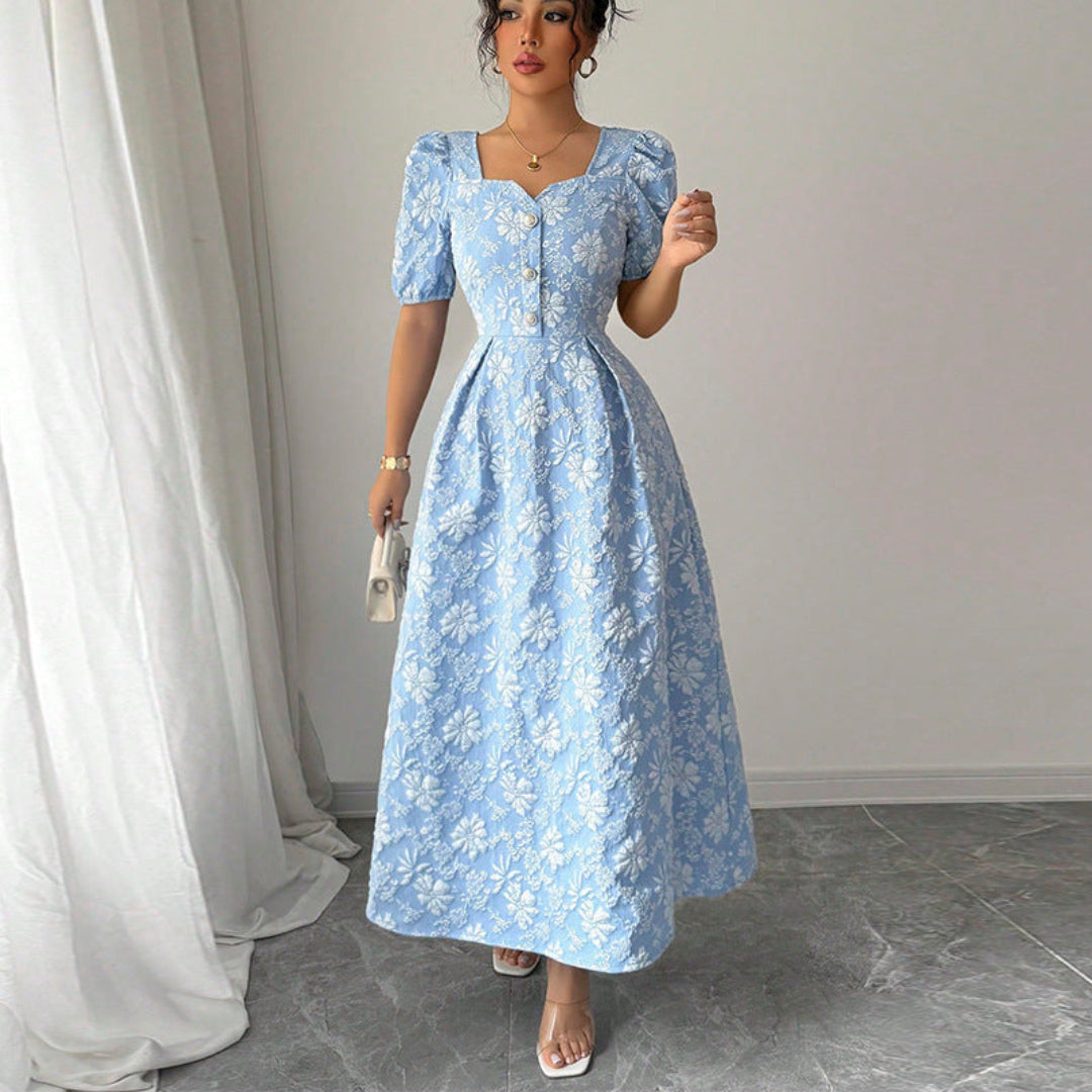 Marke Damen-Midikleid mit Blumendesign und Puffärmeln — Main Image