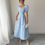 Marke Damen-Midikleid mit Blumendesign und Puffärmeln — Image 2