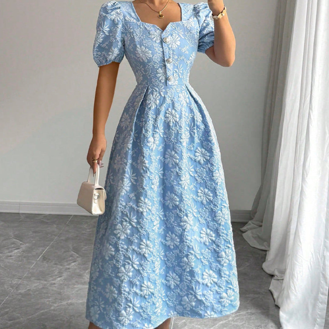Marke Damen-Midikleid mit Blumendesign und Puffärmeln — Image 4